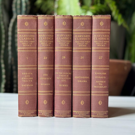 Red Harvard Classics Five Foot Shelf of Books Partial Set, 1910 - Pretty Old Books