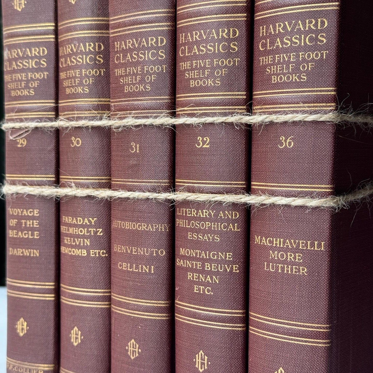 Red Harvard Classics Five Foot Shelf of Books Partial Set, 1910 Set of 5 - Pretty Old Books