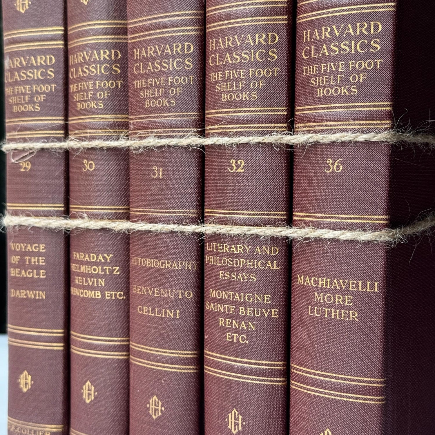 Red Harvard Classics Five Foot Shelf of Books Partial Set, 1910 Set of 5 - Pretty Old Books