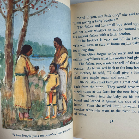 Red People of the Wooded Country, 1932, Deming, Indian Life Series - Pretty Old Books