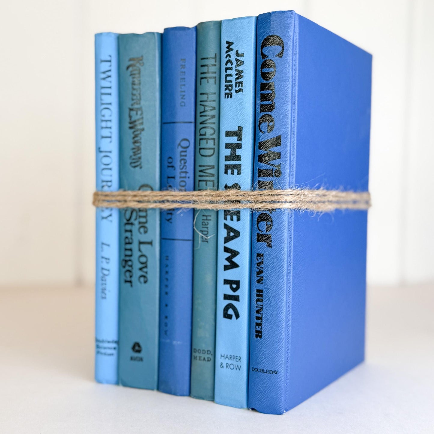 Retro 1960s Blue Decorative Book Bundle for Shelf Display - Pretty Old Books