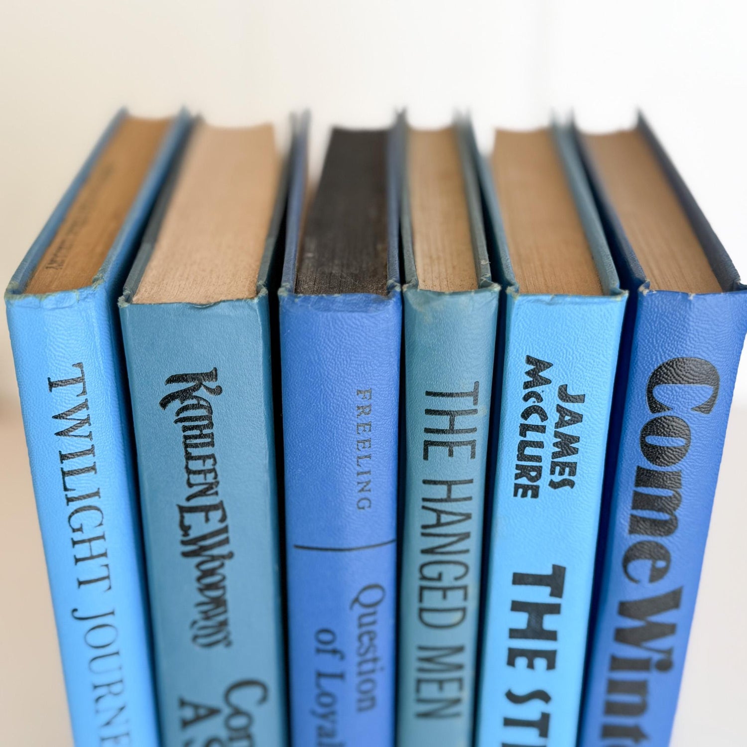 Retro 1960s Blue Decorative Book Bundle for Shelf Display - Pretty Old Books