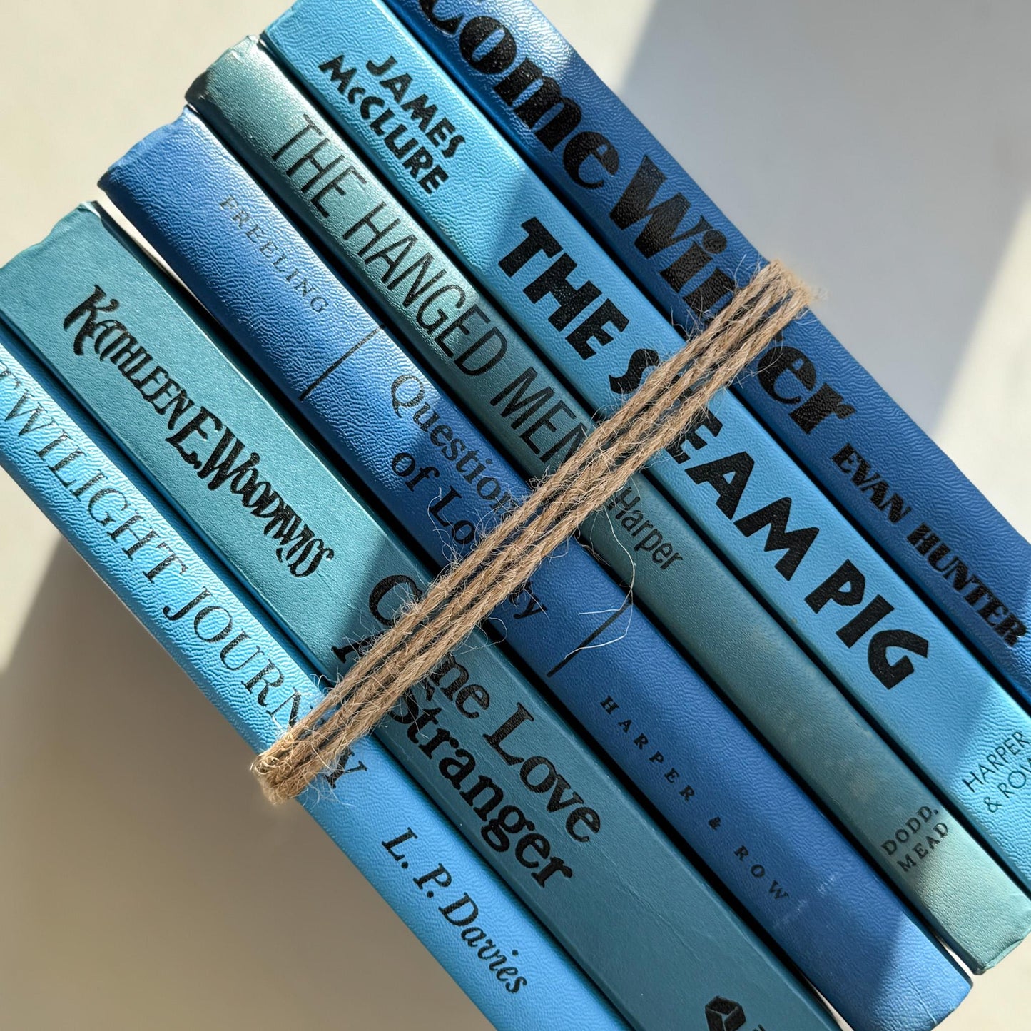 Retro 1960s Blue Decorative Book Bundle for Shelf Display - Pretty Old Books
