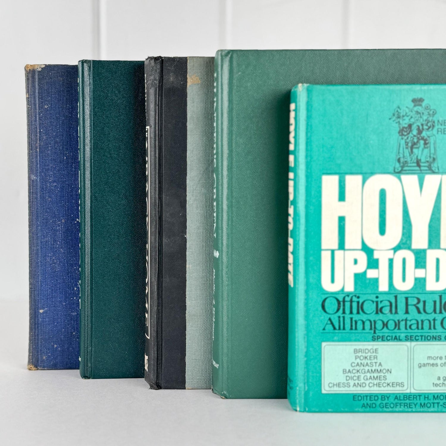 Retro Blue and Green Decorative Book Bundle with Fun Bold Lettering for Shelf Display - Pretty Old Books
