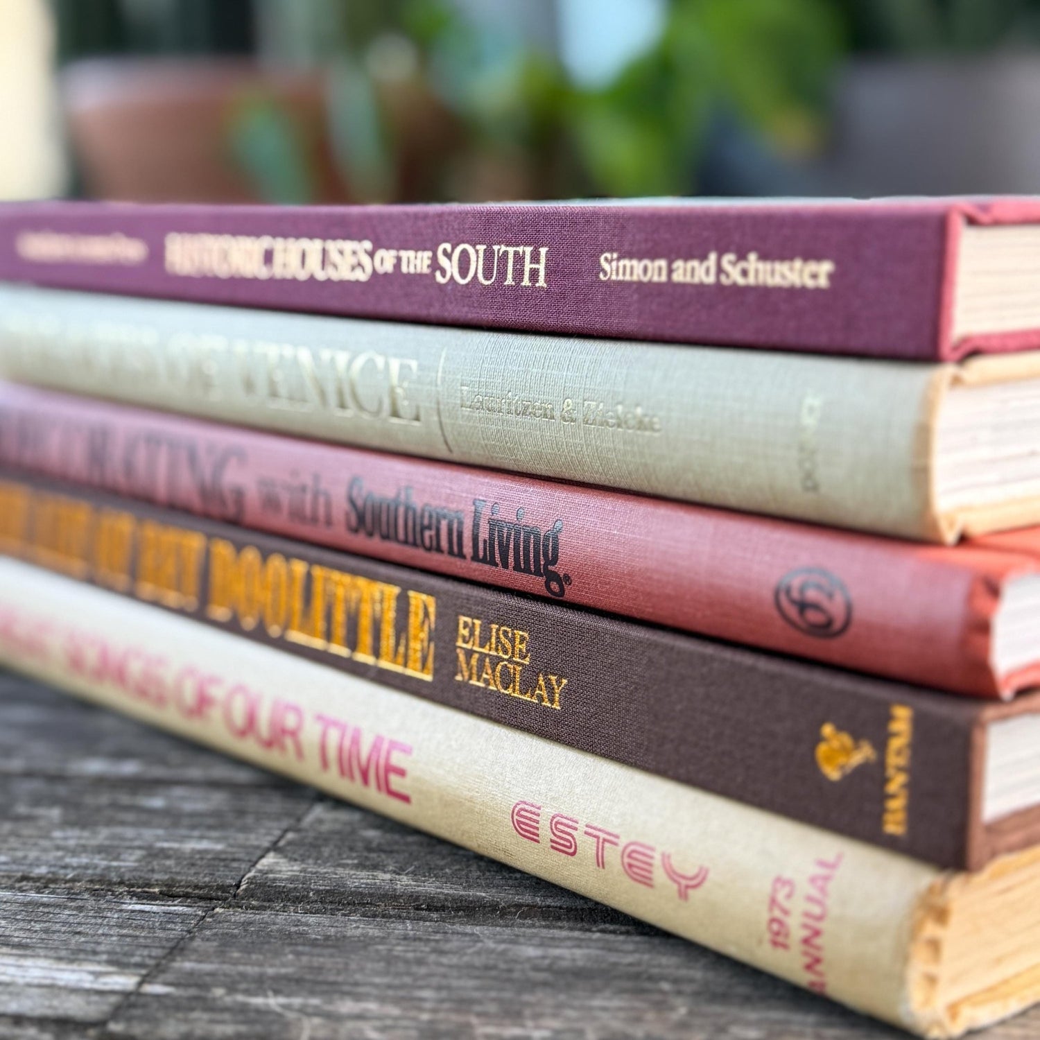 Retro Earthy Vintage Brown Beige Terra Cotta Coffee Table Books - Pretty Old Books