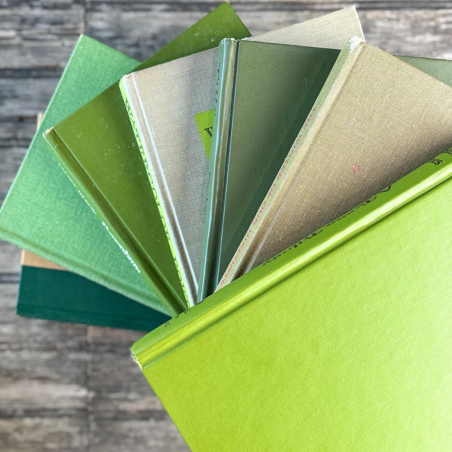Retro Green Vintage Book Bundle for Shelf Styling - Pretty Old Books