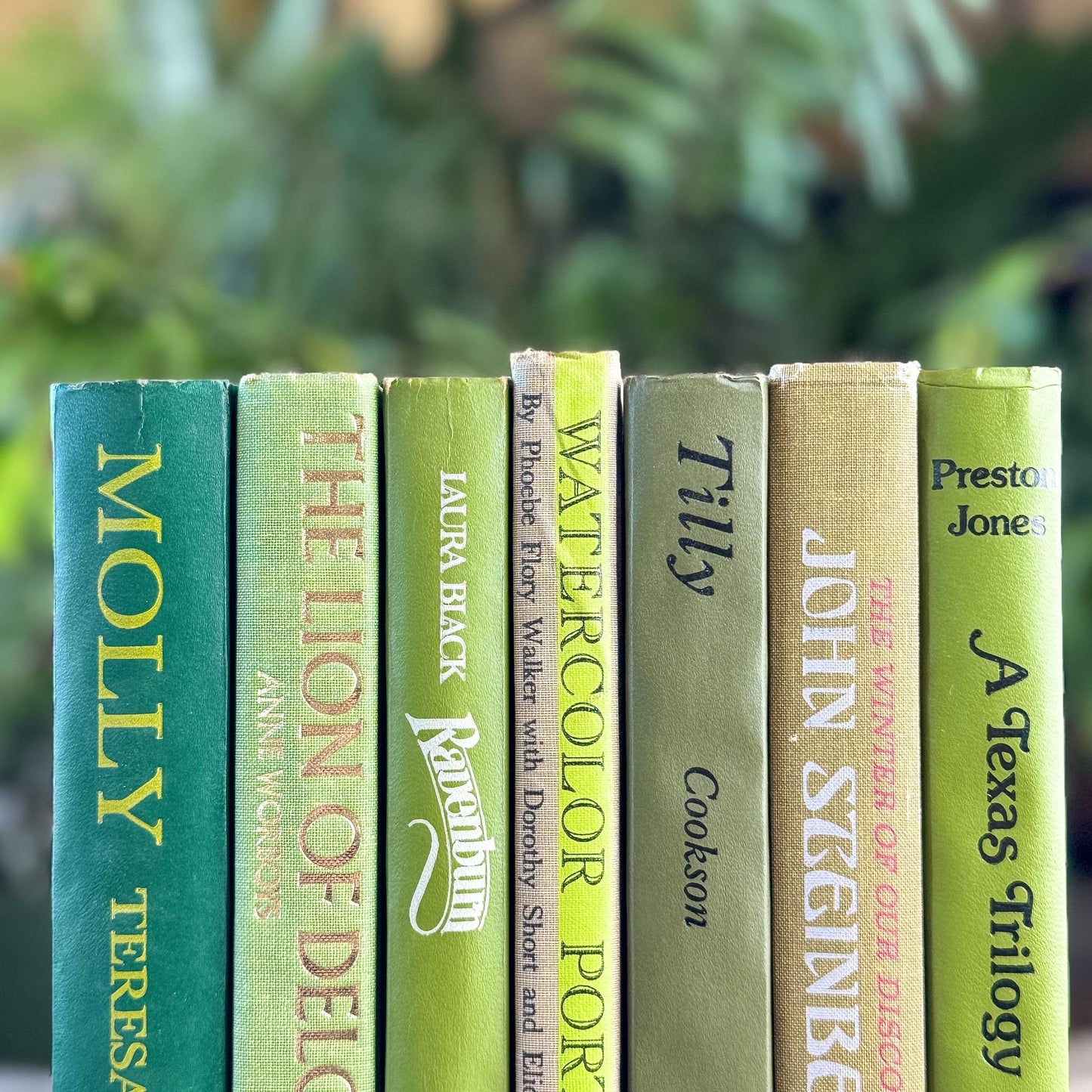 Retro Green Vintage Book Bundle for Shelf Styling - Pretty Old Books