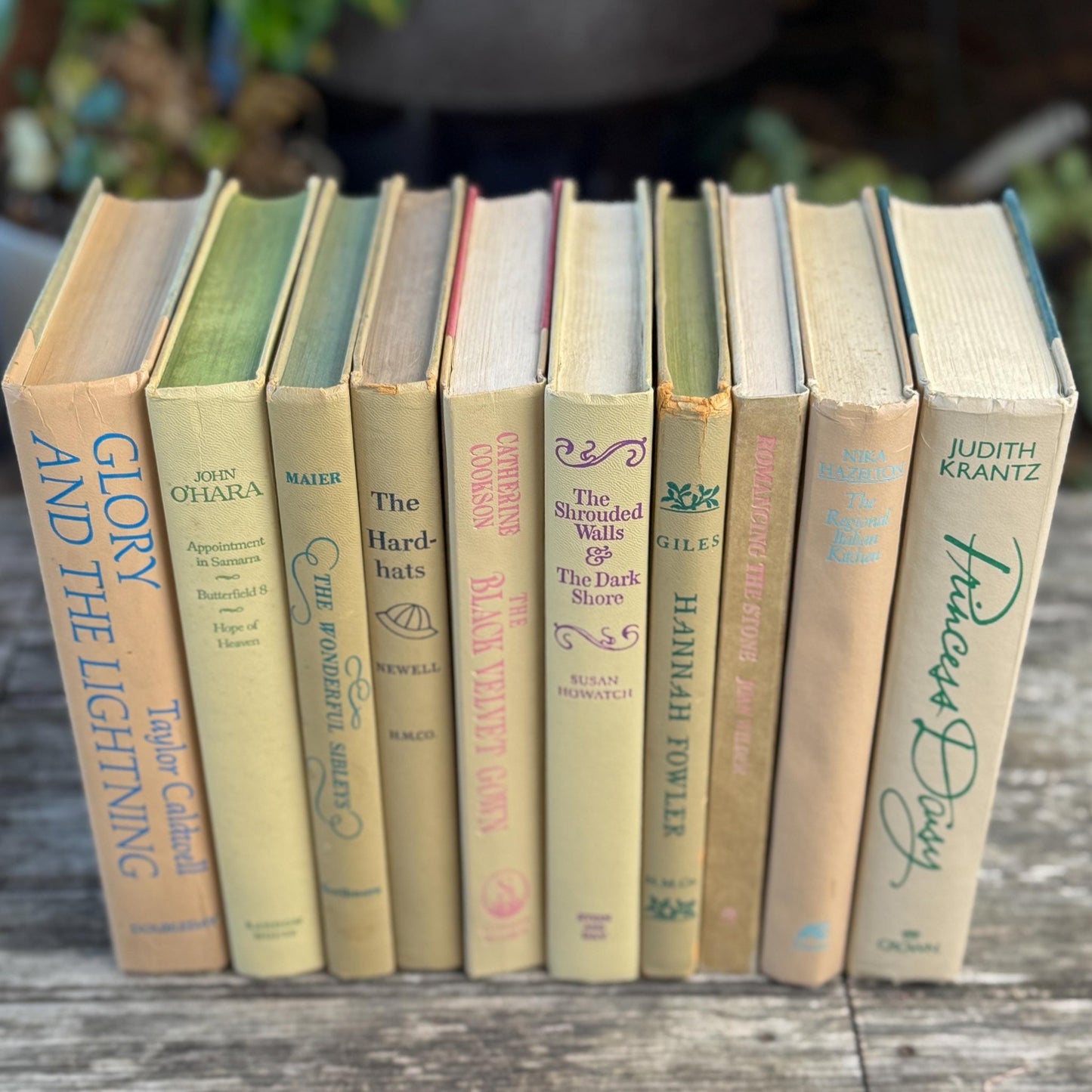 Retro Tan Decorative Books for 1960s Shelf Design - Pretty Old Books