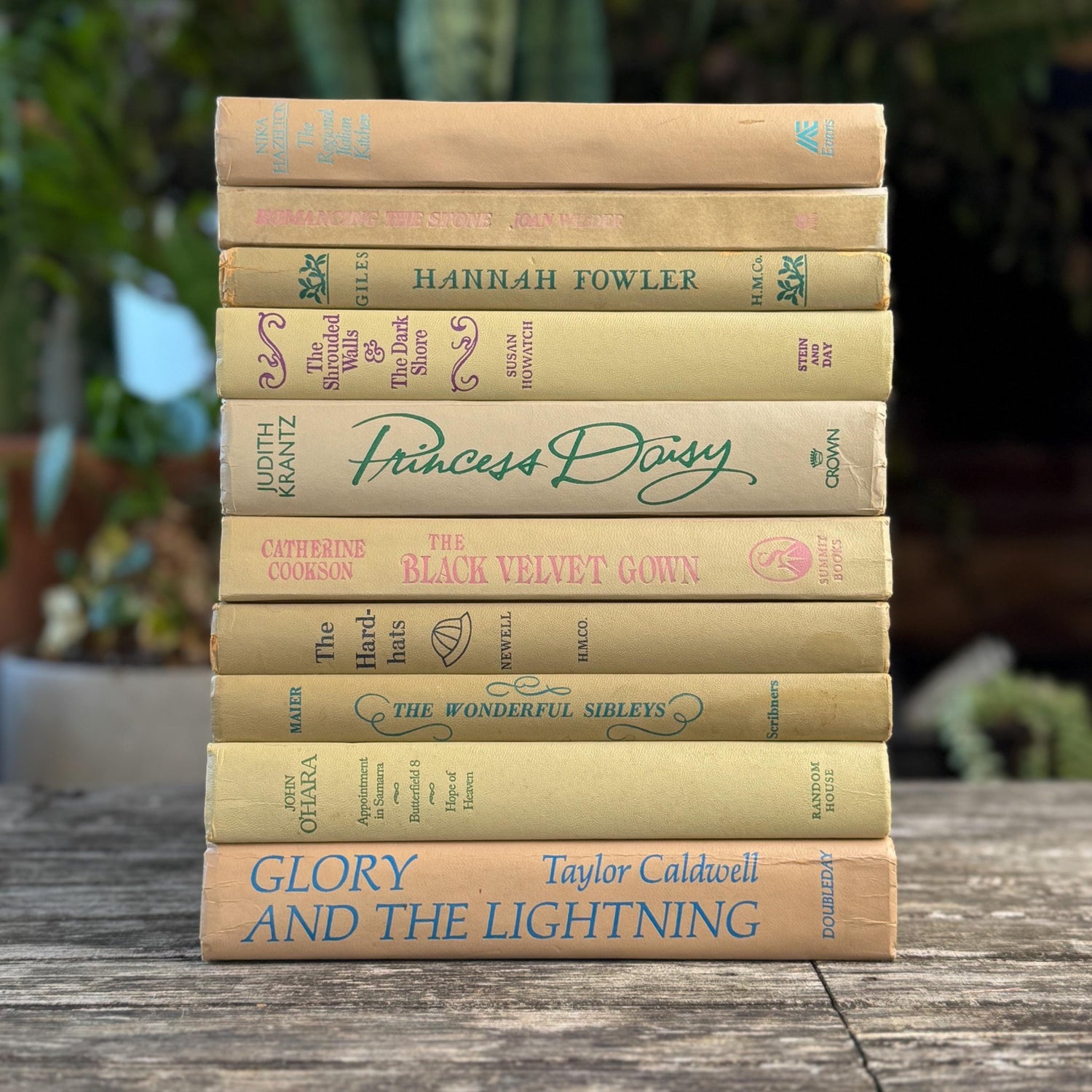 Retro Tan Decorative Books for 1960s Shelf Design - Pretty Old Books