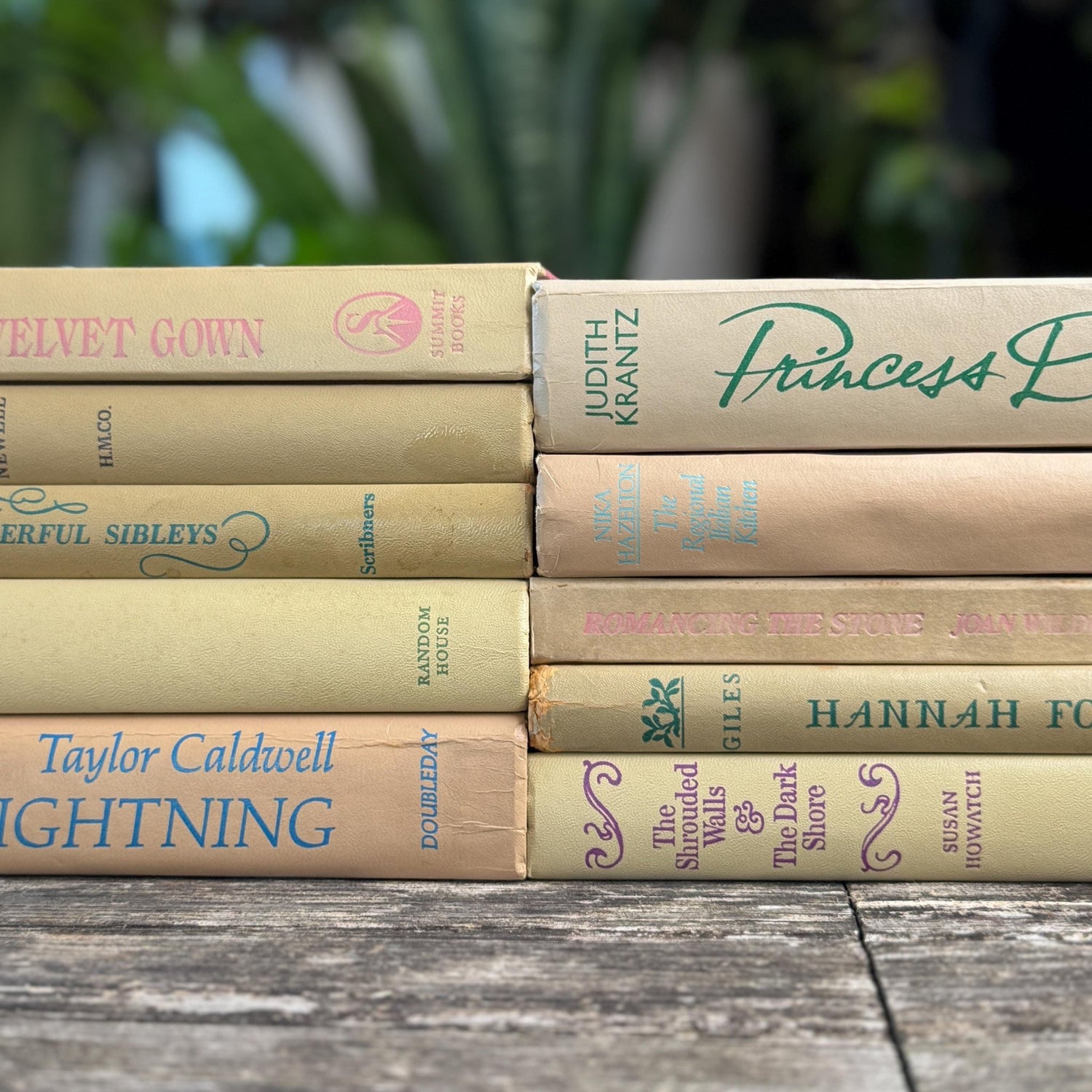 Retro Tan Decorative Books for 1960s Shelf Design - Pretty Old Books