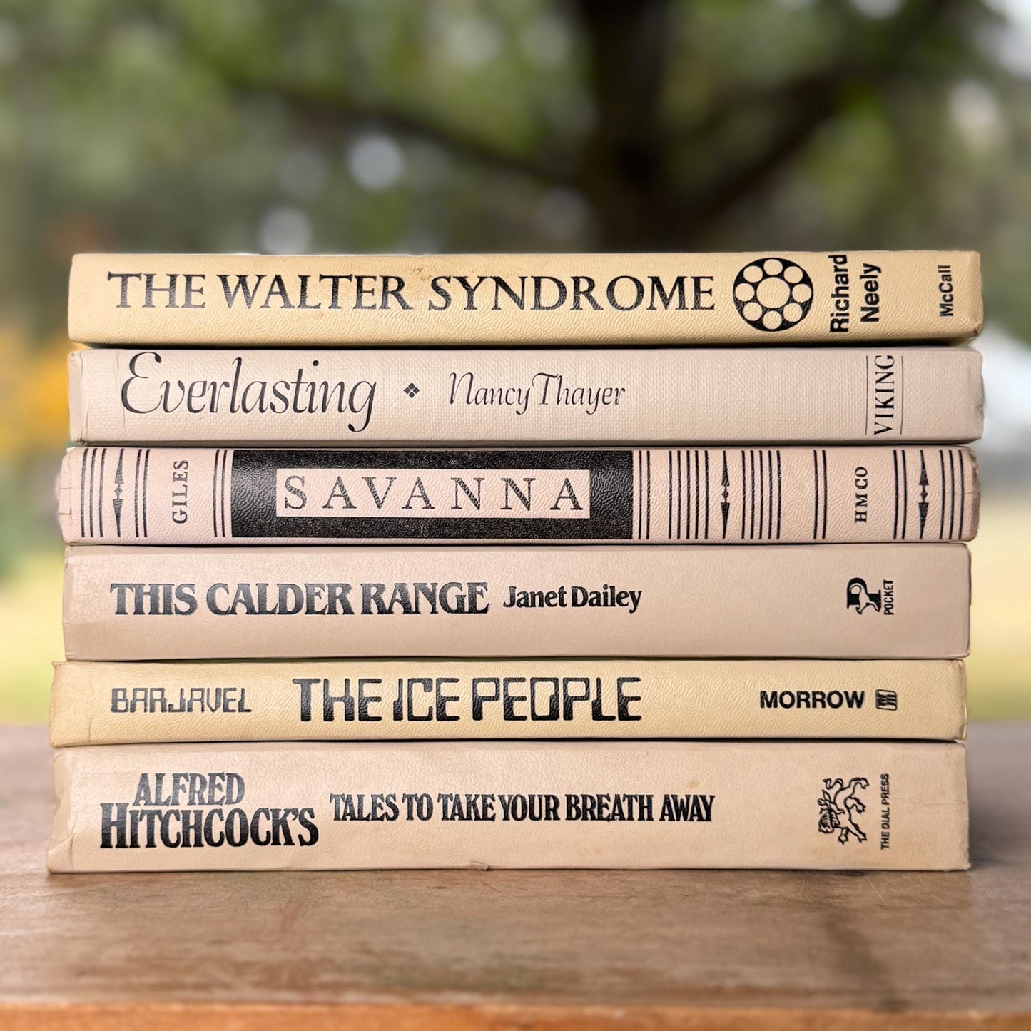 Retro Vintage Taupe and Black Book Bundle for Shelf Styling - Pretty Old Books