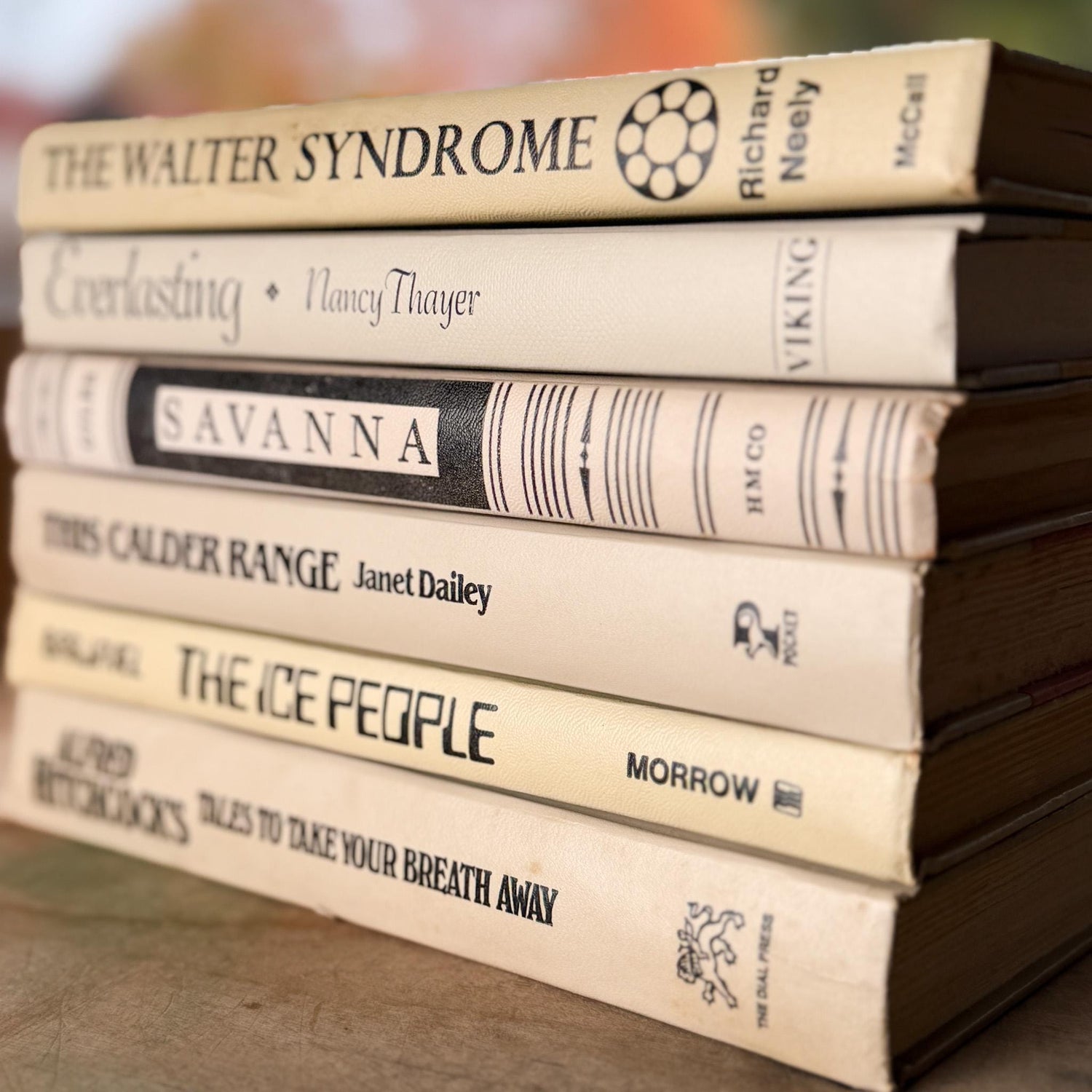 Retro Vintage Taupe and Black Book Bundle for Shelf Styling - Pretty Old Books