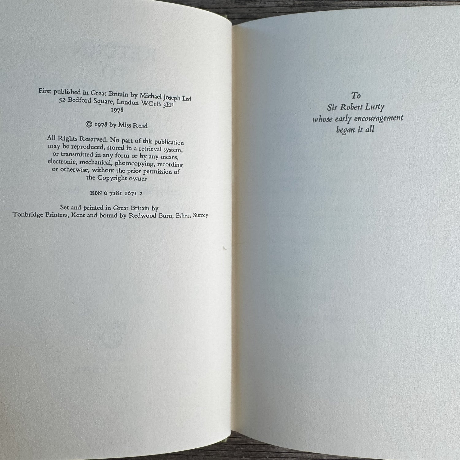 Return to Thrush Green, Miss Read, 1978, First Edition, British - Pretty Old Books