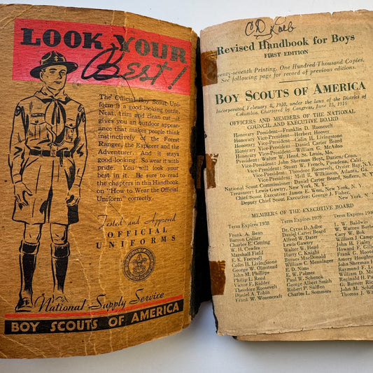 Revised Handbook For Boys, First Edition, 1937 Boy Scouts of America, - Pretty Old Books