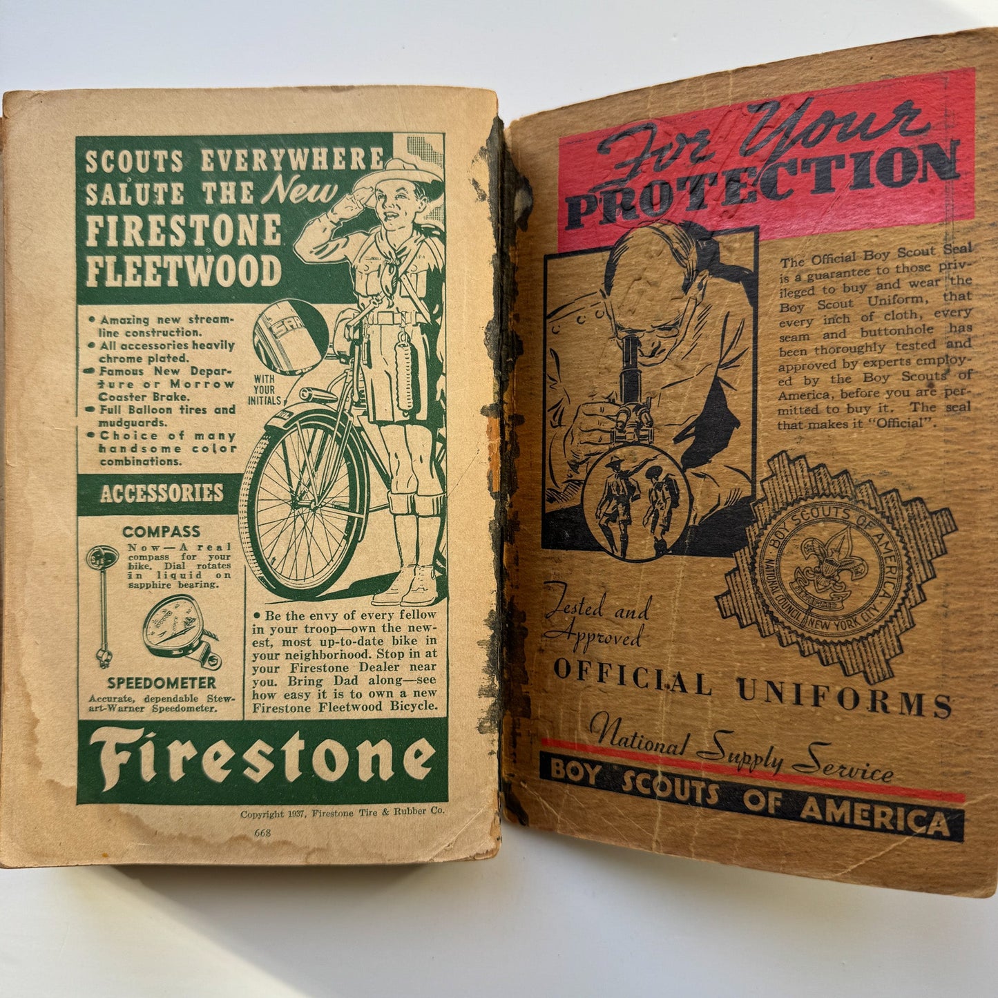 Revised Handbook For Boys, First Edition, 1937 Boy Scouts of America, - Pretty Old Books