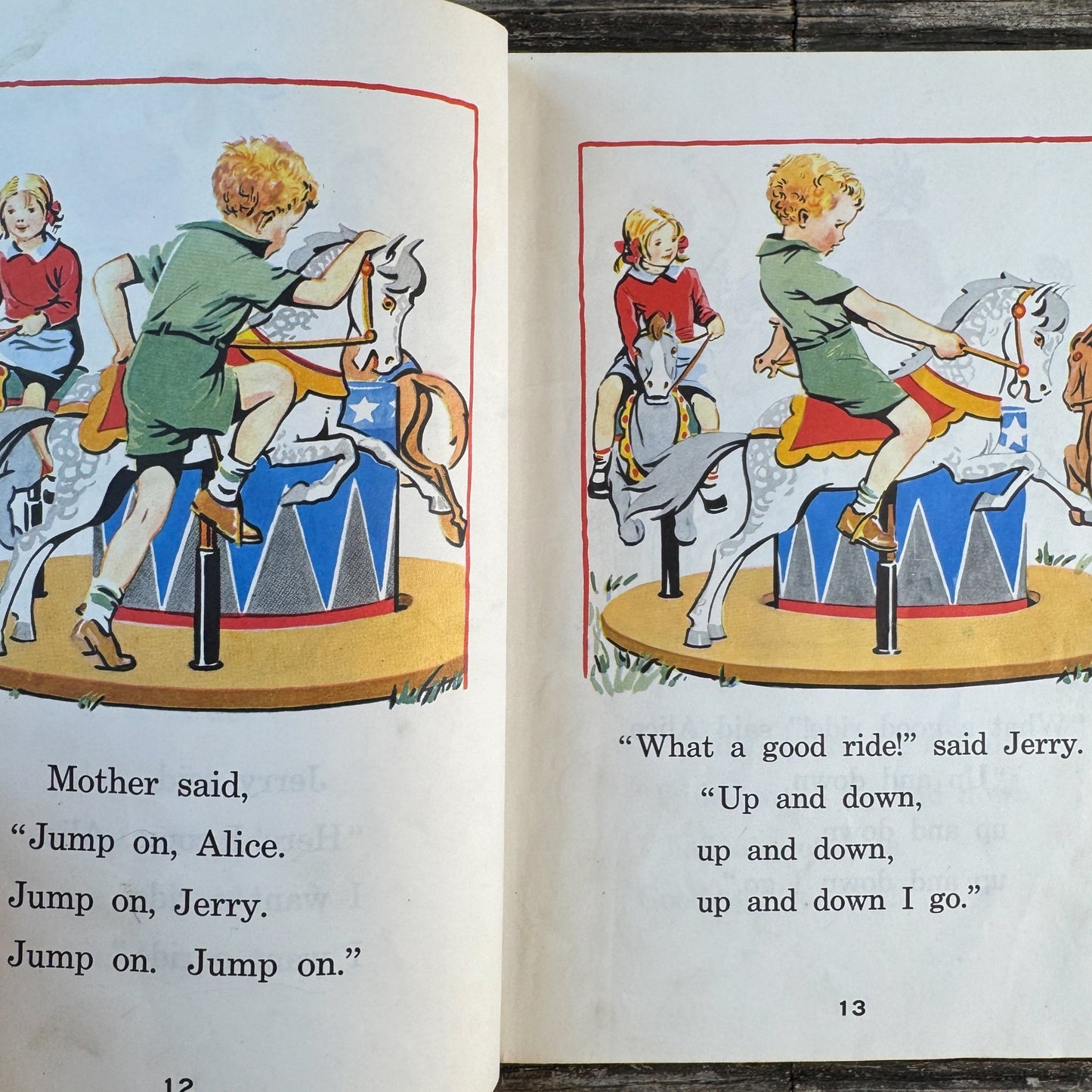 Rides and Slides, Mabel O'Donnell, The Alice and Jerry Books, Harper & Row, 1955 - Pretty Old Books