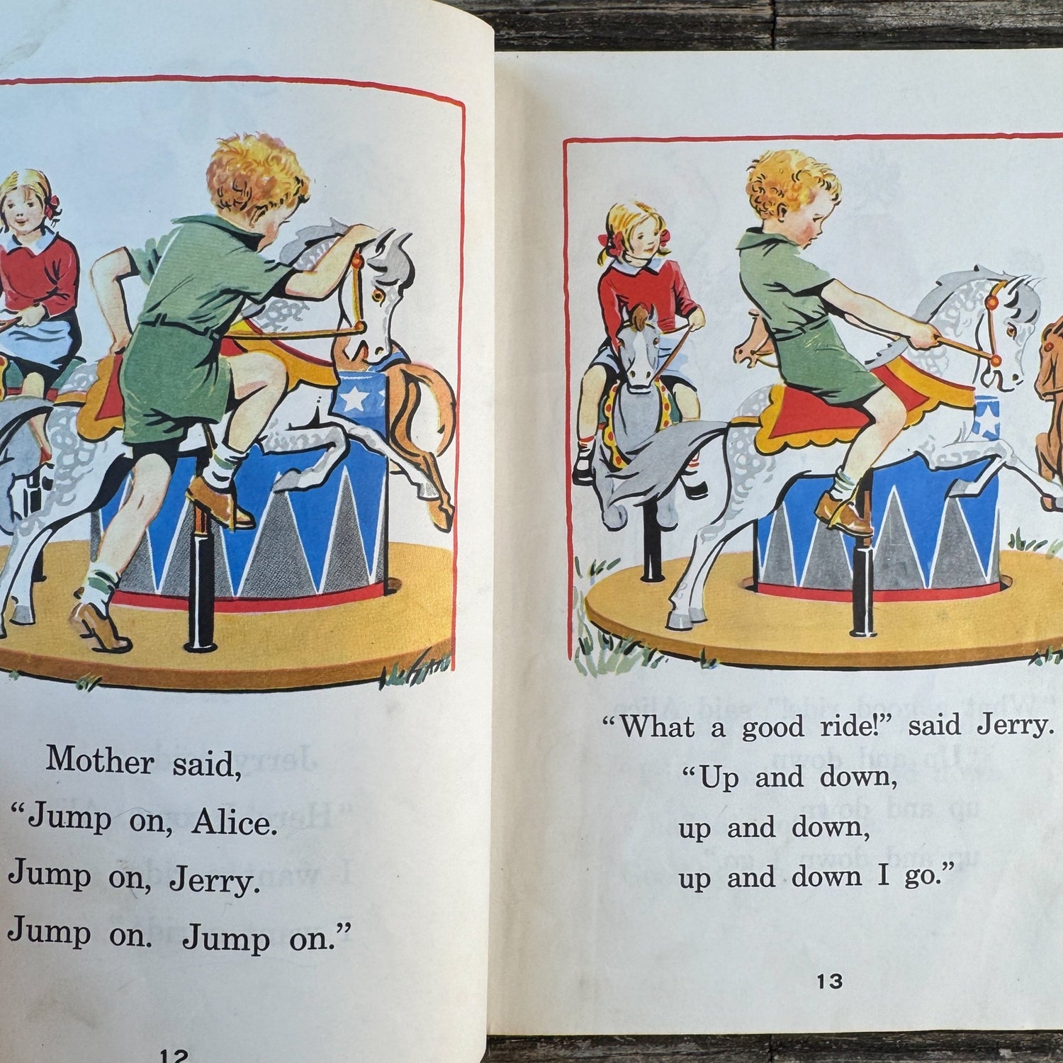 Rides and Slides, Mabel O'Donnell, The Alice and Jerry Books, Harper & Row, 1955 - Pretty Old Books