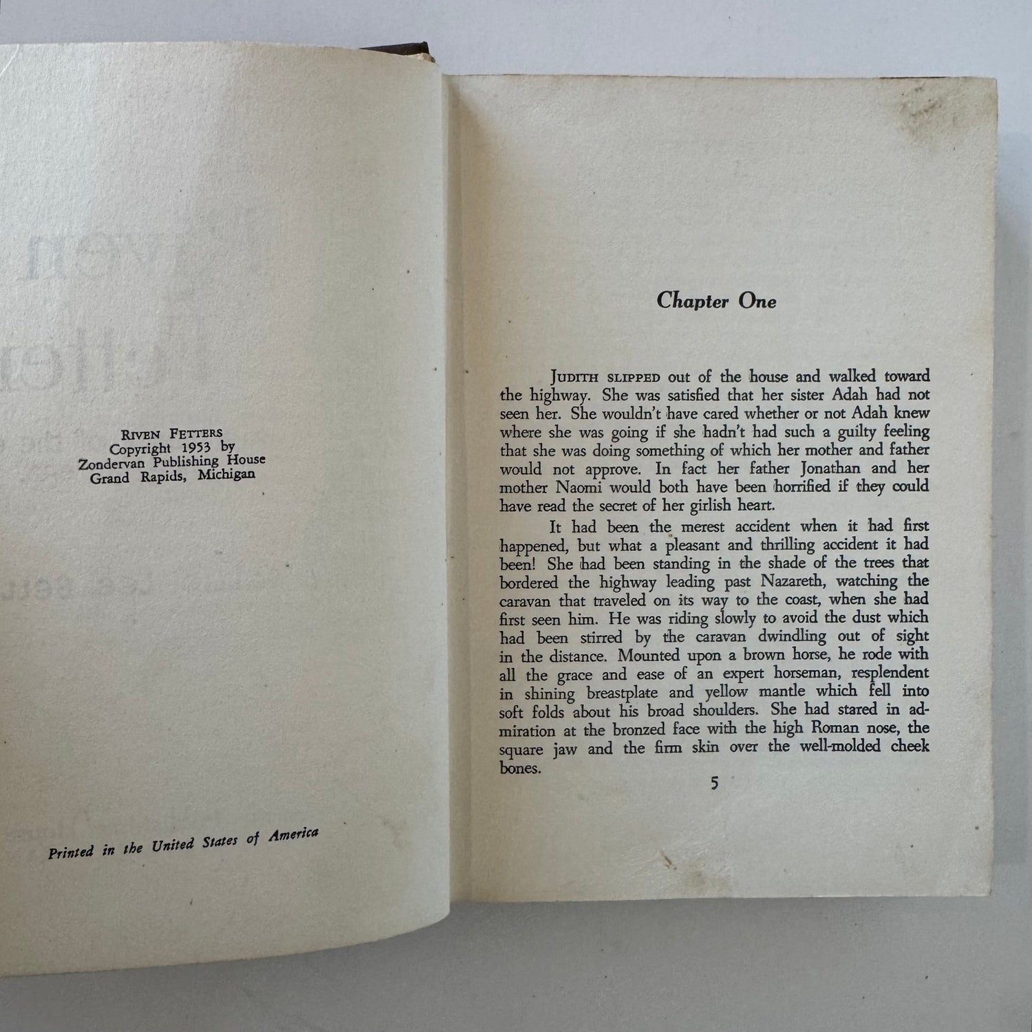 Riven Fetters: A Romance of the Early Christian Era, Sallie Lee Bell, 1953 First Edition - Pretty Old Books