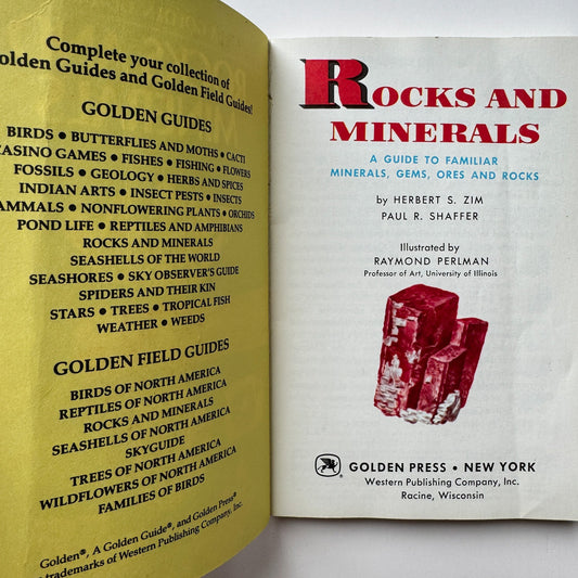 Rocks and Minerals A Golden Guide 1957 Paperback - Pretty Old Books