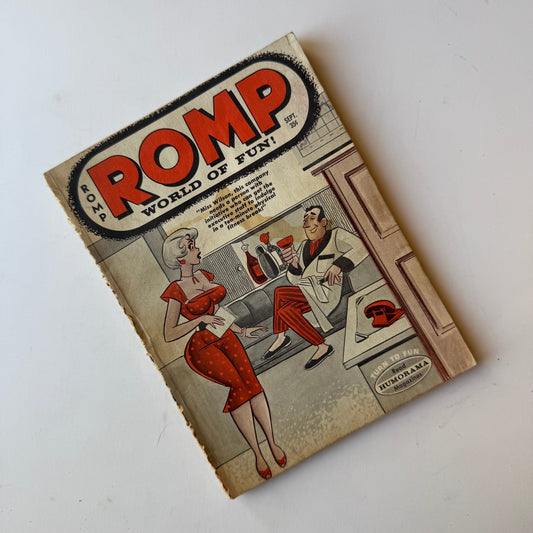 Romp: World of Fun Men's Magazine, September 1965, Humor and Girlie Pin - Up Magazine - Pretty Old Books