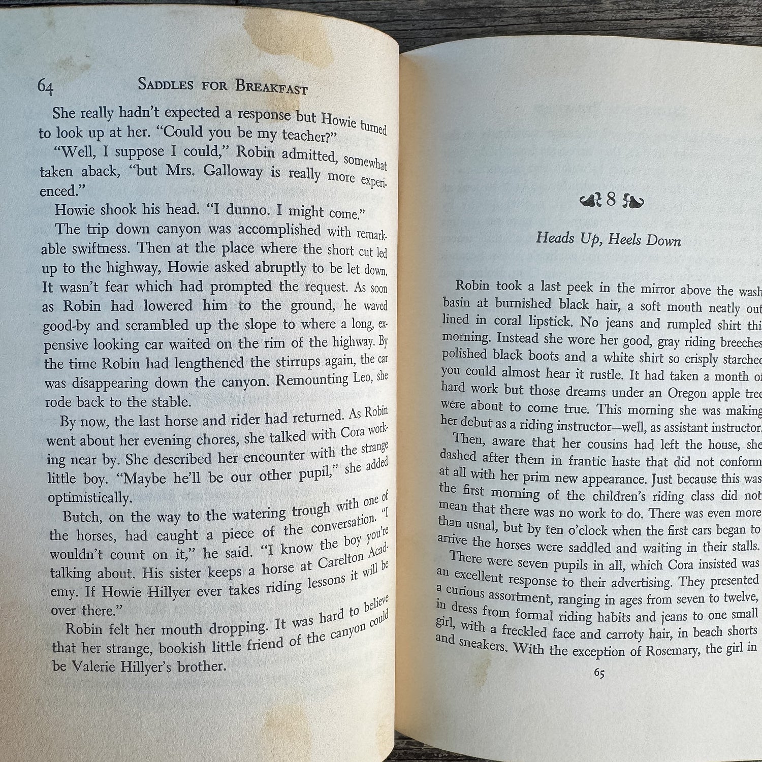Saddles for Breakfast, Janet Randall, 1961 Horse Story - Pretty Old Books