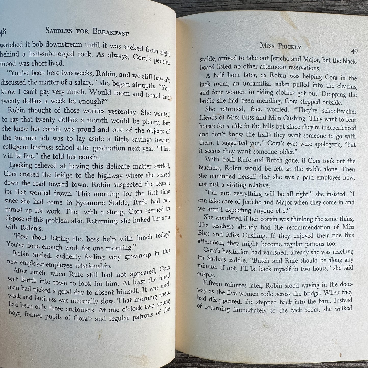 Saddles for Breakfast, Janet Randall, 1961 Horse Story - Pretty Old Books