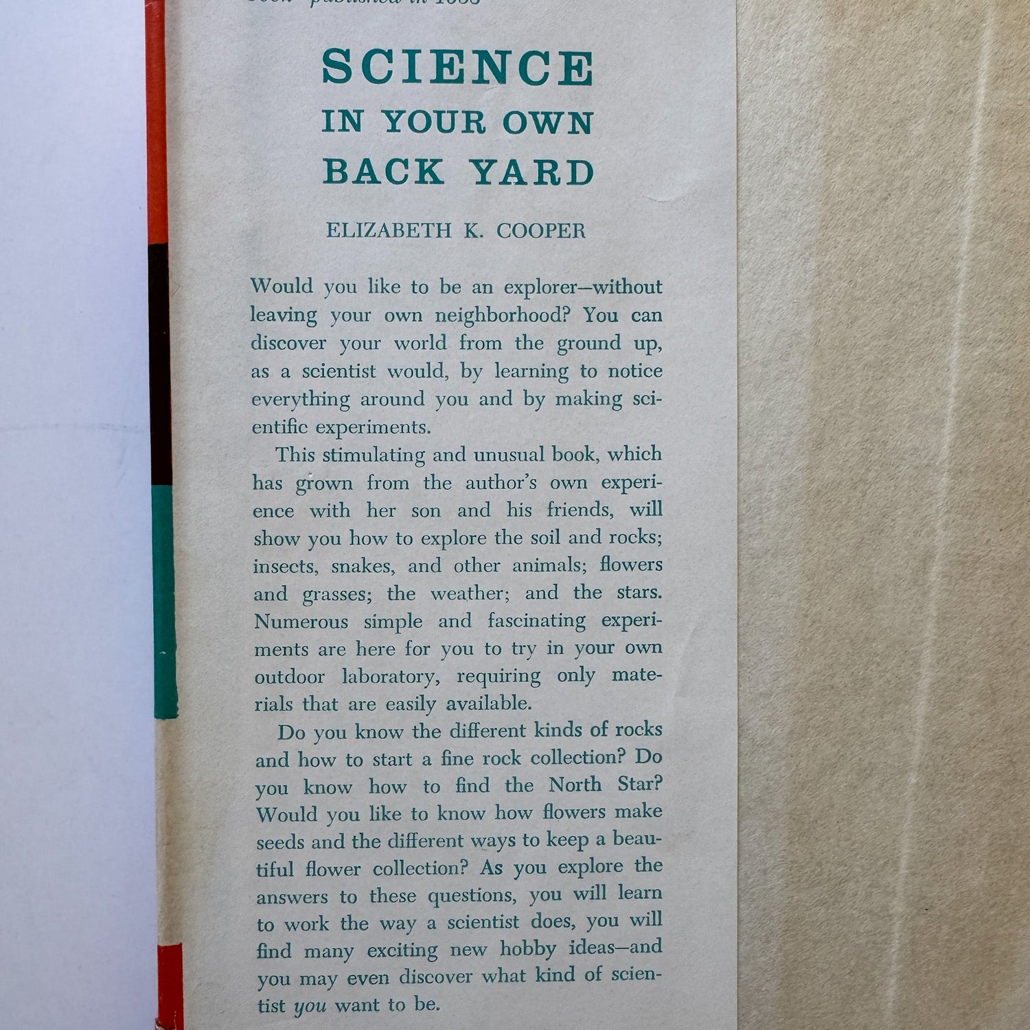 Science in Your Own Back Yard, 1960 Weekly Reader Children's Hardcover Book - Pretty Old Books
