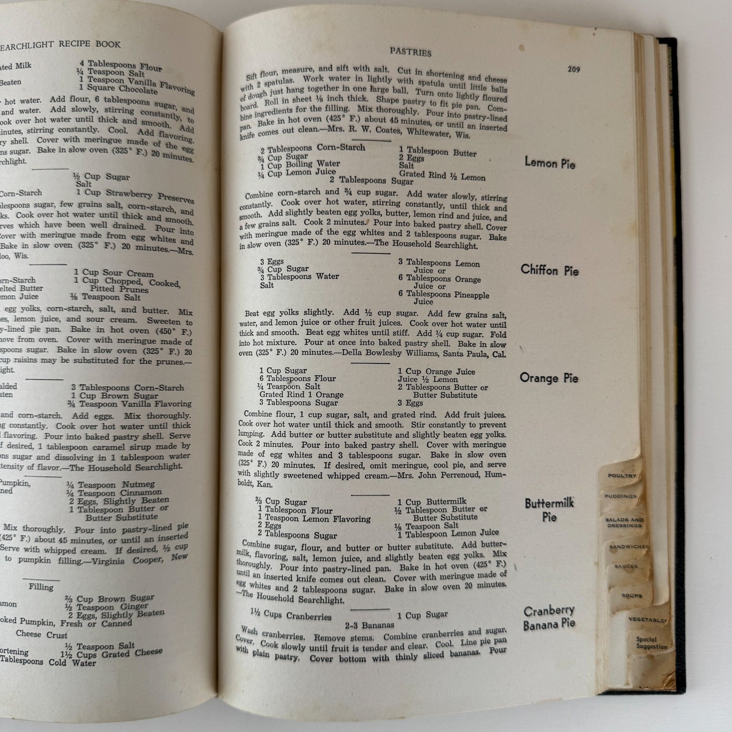 Searchlight Recipe Book, 1947, Household Magazine Tabbed Hardcover - Pretty Old Books