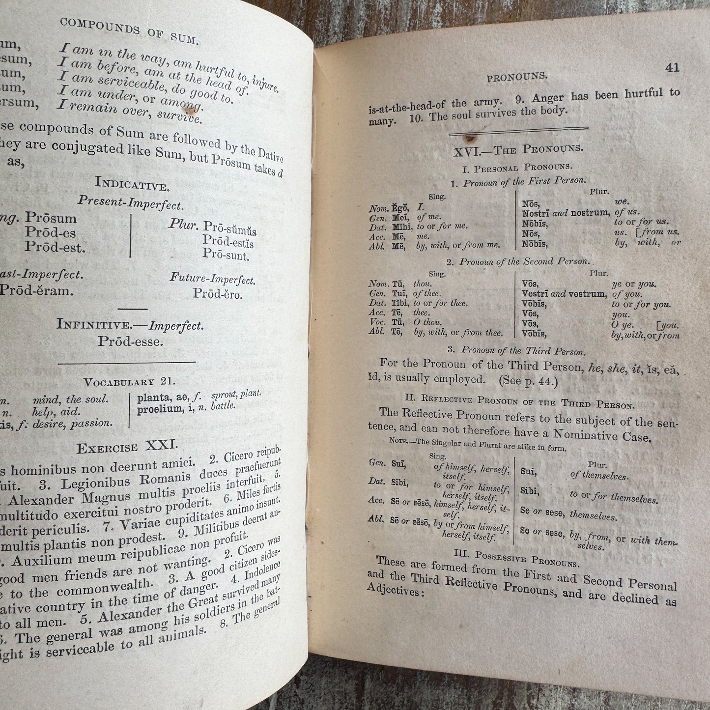 Set of 2 Antique Latin Textbooks - Pretty Old Books