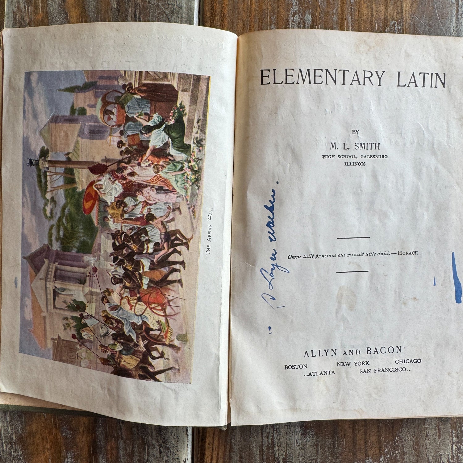 Set of 2 Antique Latin Textbooks - Pretty Old Books