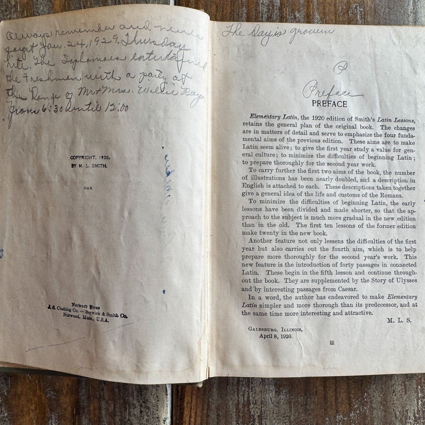 Set of 2 Antique Latin Textbooks - Pretty Old Books