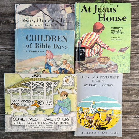Set of 5 Vintage Children's Religious Books - Pretty Old Books