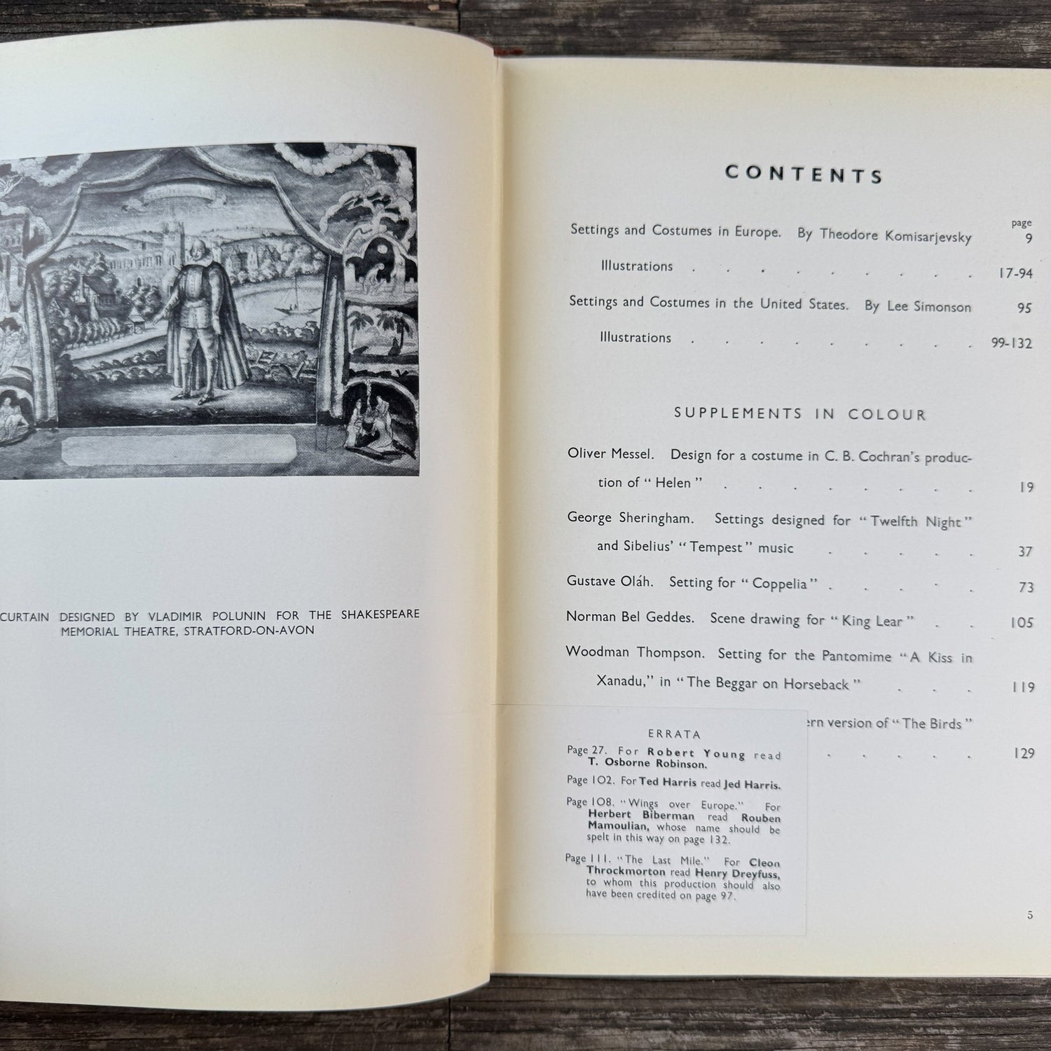 Settings & Costumes of the Modern Stage – Theodore Komisarjevsky and Lee Simonson – 1933 - Pretty Old Books