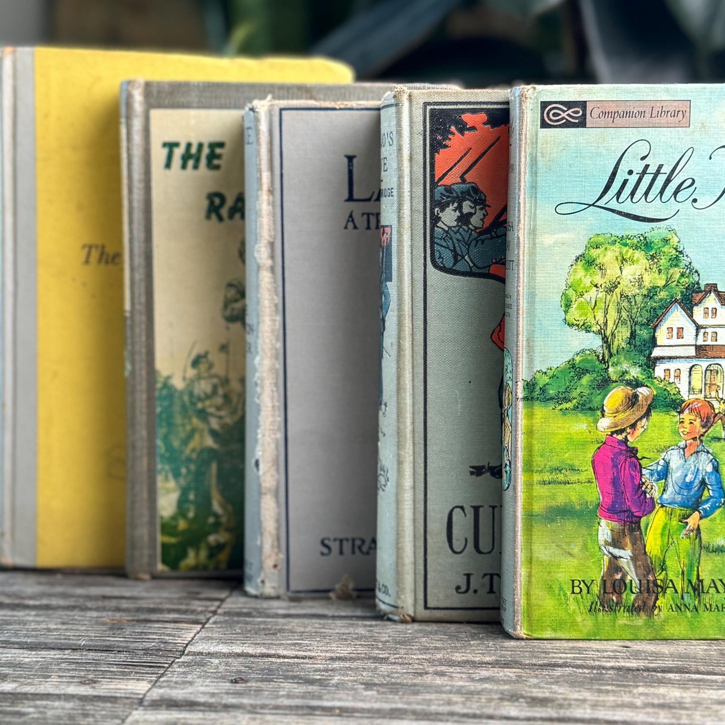 Shabby Gray Vintage Children's Book Bundle for Shelf Styling - Pretty Old Books