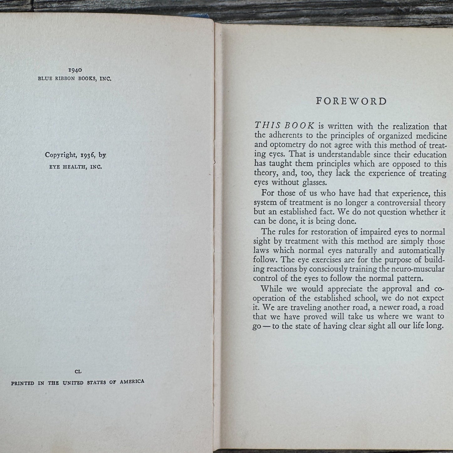 Sight Without Glasses, 1940 Vision Improvement Book - Pretty Old Books