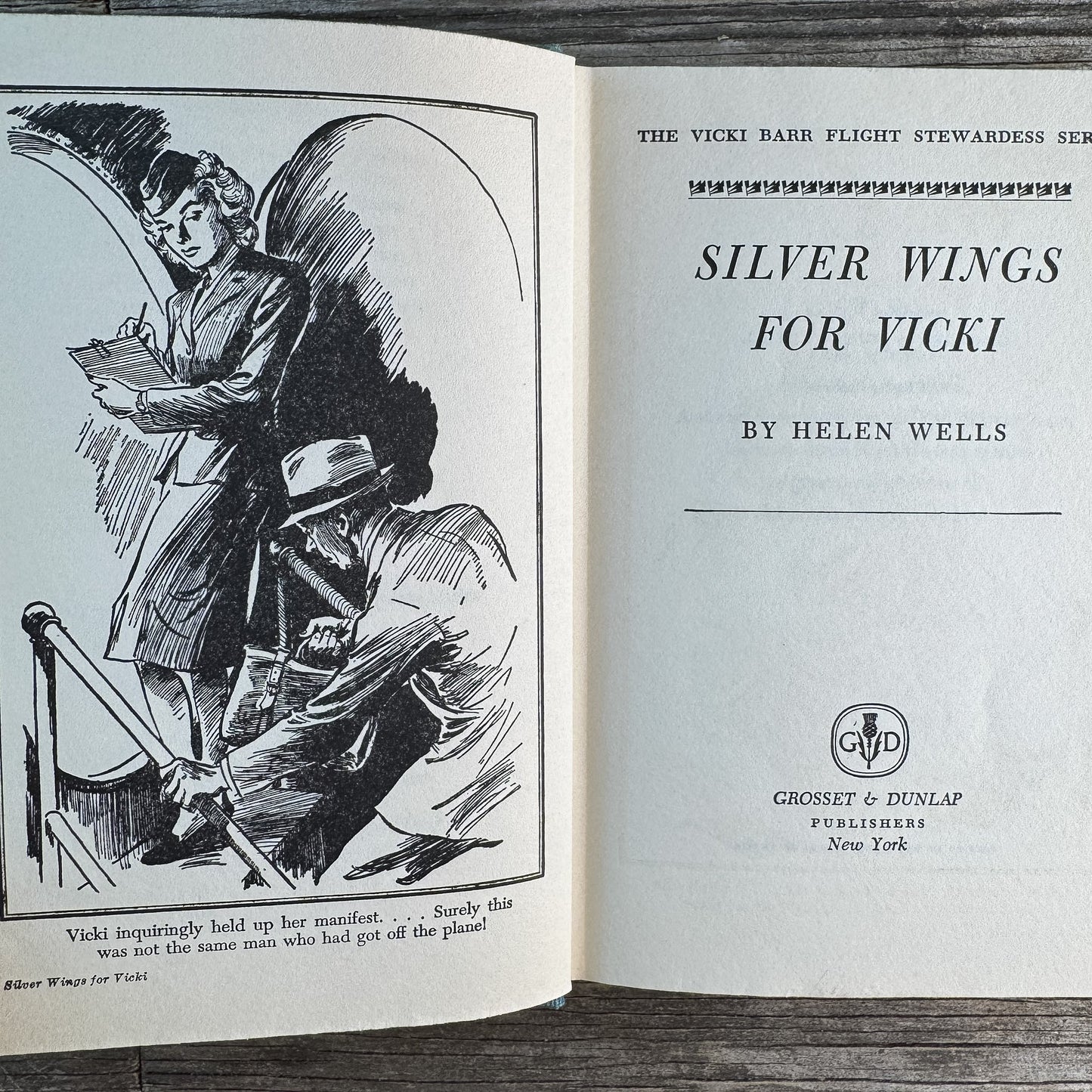 Silver Wings for Vicki, Helen Wells, 1947, The Vicki Barr Flight Stewardess Series - Pretty Old Books