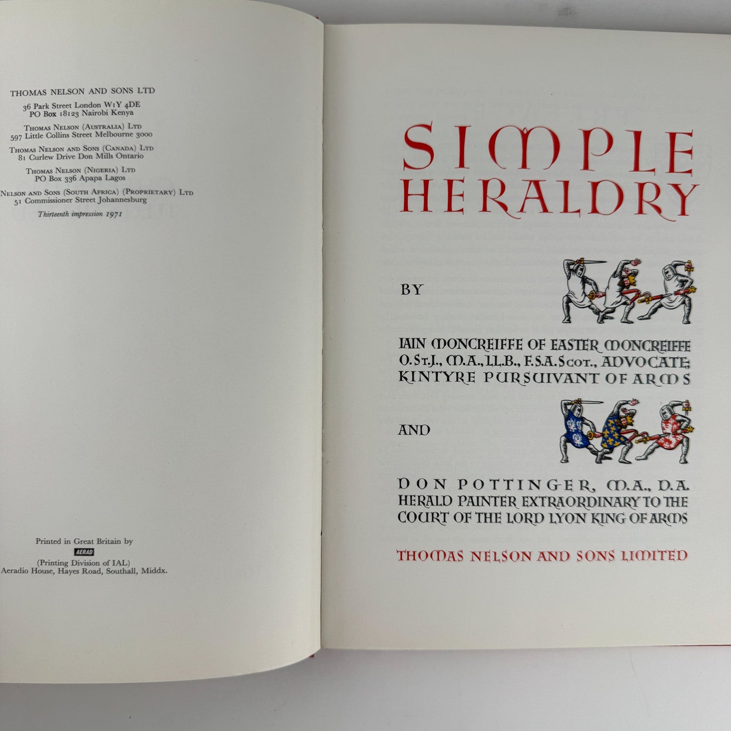 Simple Heraldry Cheerfully Illustrated, 1971 Illustrated British History - Pretty Old Books