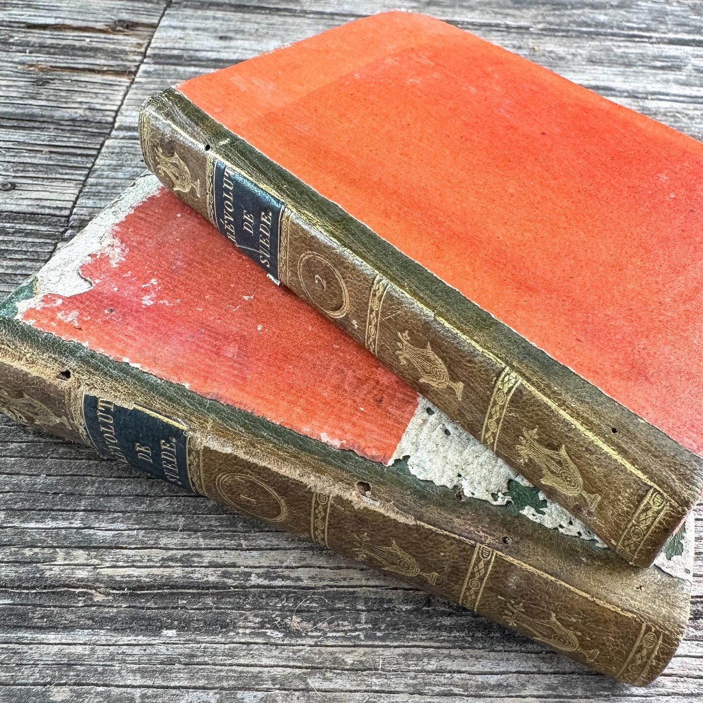 Small Antique French Book Set of Histoire des Révolutions de Suède, 1806, 2 Volumes - Pretty Old Books