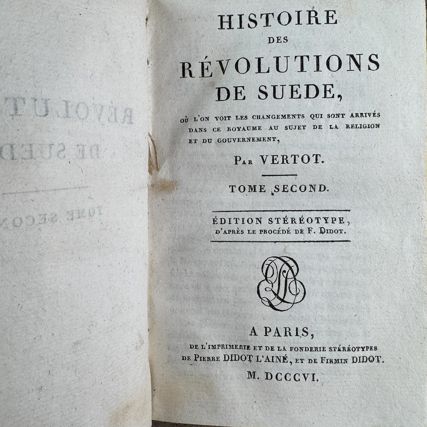 Small Antique French Book Set of Histoire des Révolutions de Suède, 1806, 2 Volumes - Pretty Old Books