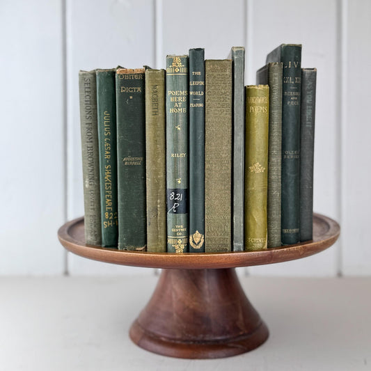 Small Antique Green Book Bundle of Shakespeare, Classics, Poetry - Pretty Old Books