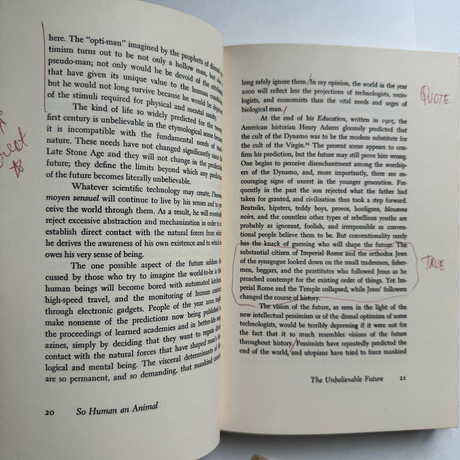 So Human An Animal, Rene Dubos, 1968, Pulitzer Prize, Hardcover - Pretty Old Books