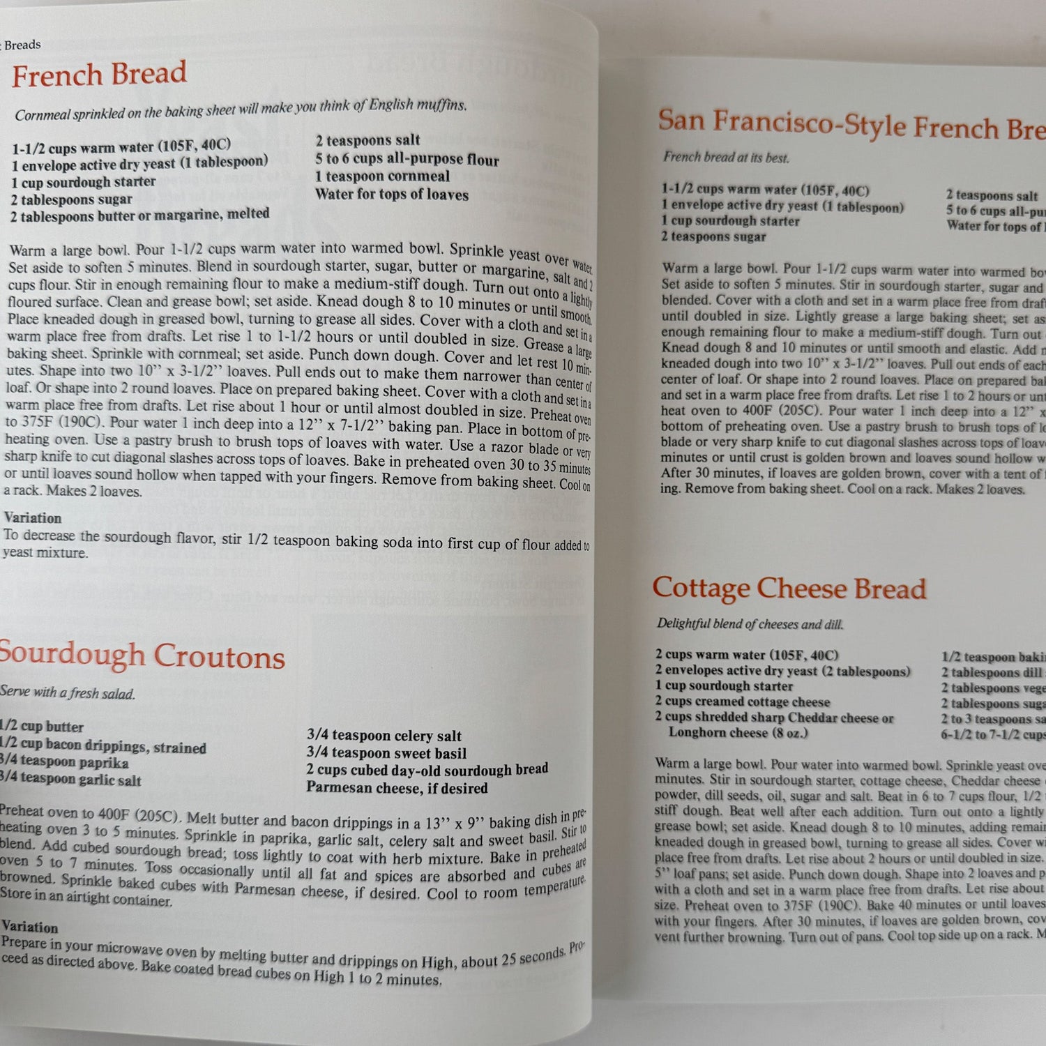 Sourdough Cookery, Rita Davenport, 1981 Vintage Paperback - Pretty Old Books