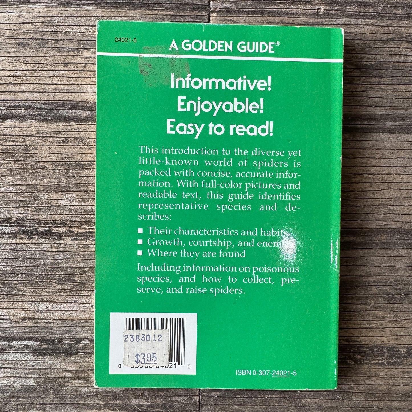 Spiders and Their Kin, Golden Field Guide - Pretty Old Books