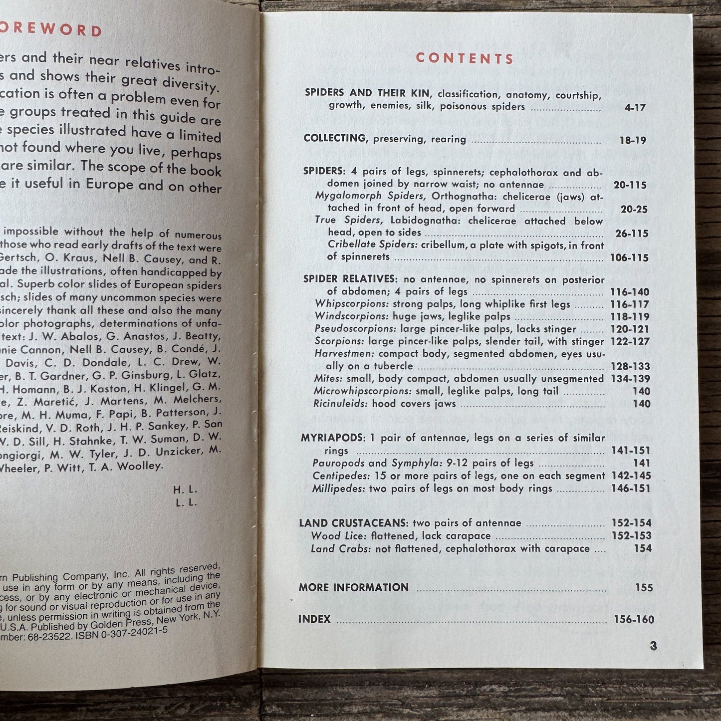 Spiders and Their Kin, Golden Field Guide - Pretty Old Books