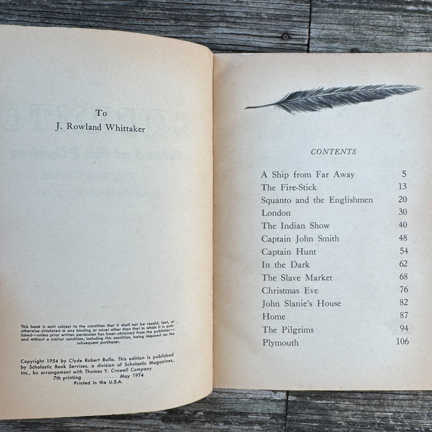 Squanto: Friend of the Pilgrims, Scholastic Paperback 1974 - Pretty Old Books
