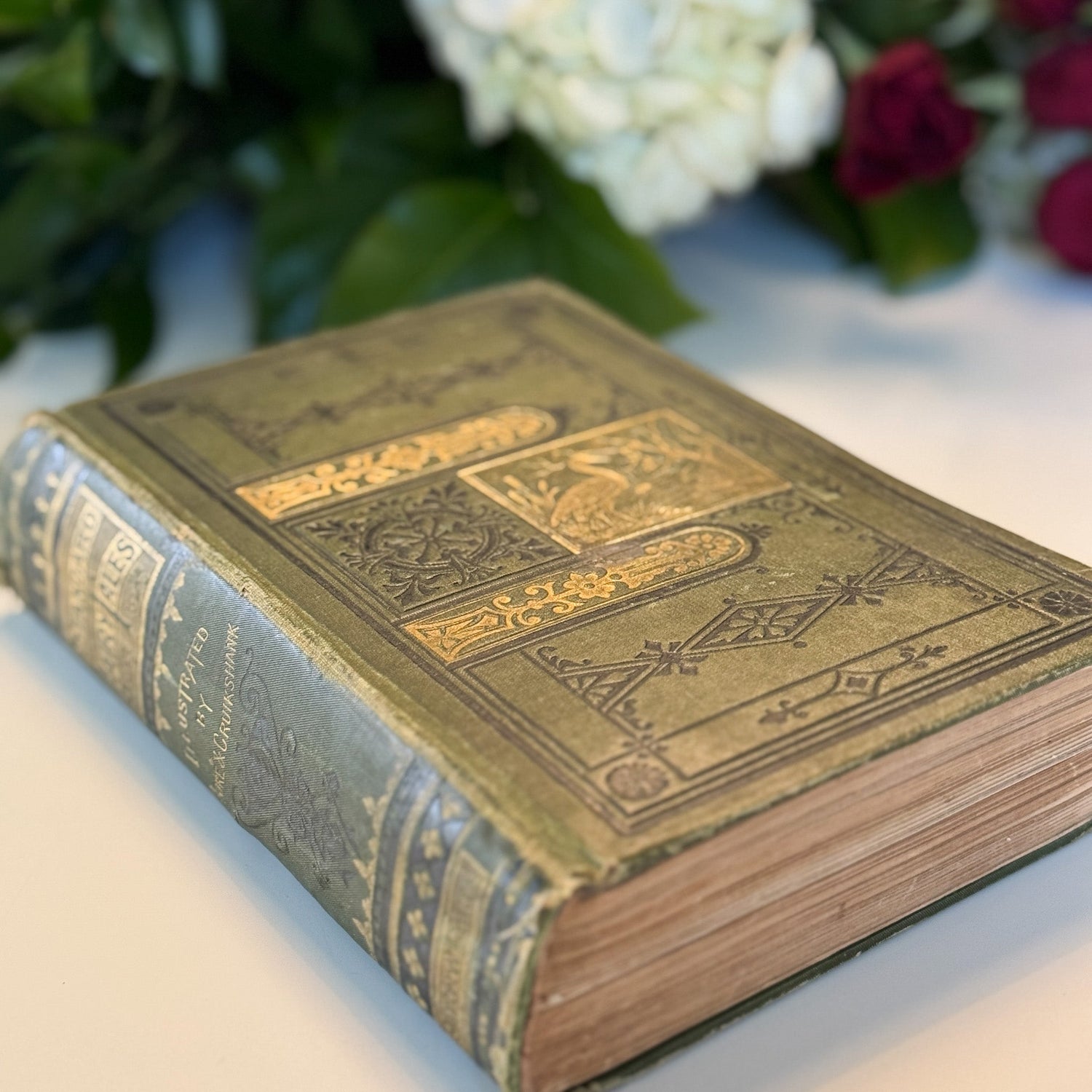 Standard Fairy Tales, Illustrated by Gustav Dore, 1800s, Ornate Hardcover - Pretty Old Books