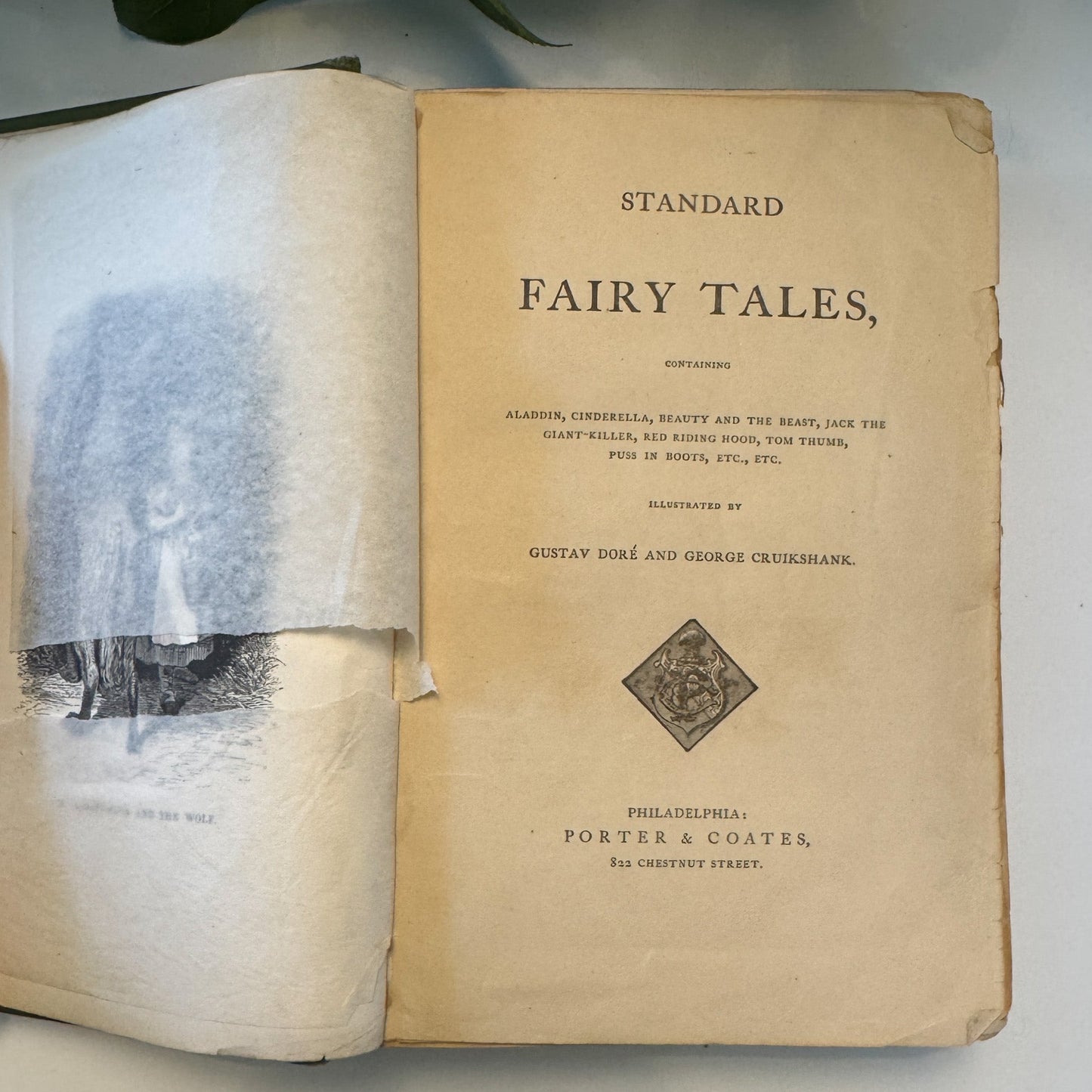 Standard Fairy Tales, Illustrated by Gustav Dore, 1800s, Ornate Hardcover - Pretty Old Books