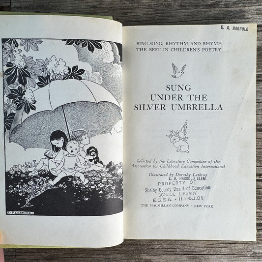Sung Under the Silver Umbrella, 1966, Children's Poetry - Pretty Old Books