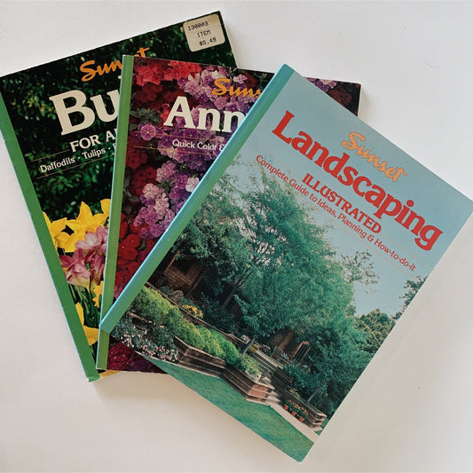 Sunset Magazine Gardening Books, Vintage Paperback Books, 1990s - Pretty Old Books