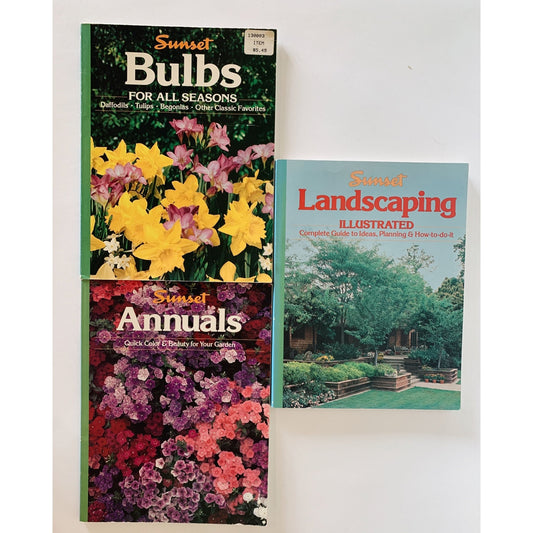 Sunset Magazine Gardening Books, Vintage Paperback Books, 1990s - Pretty Old Books